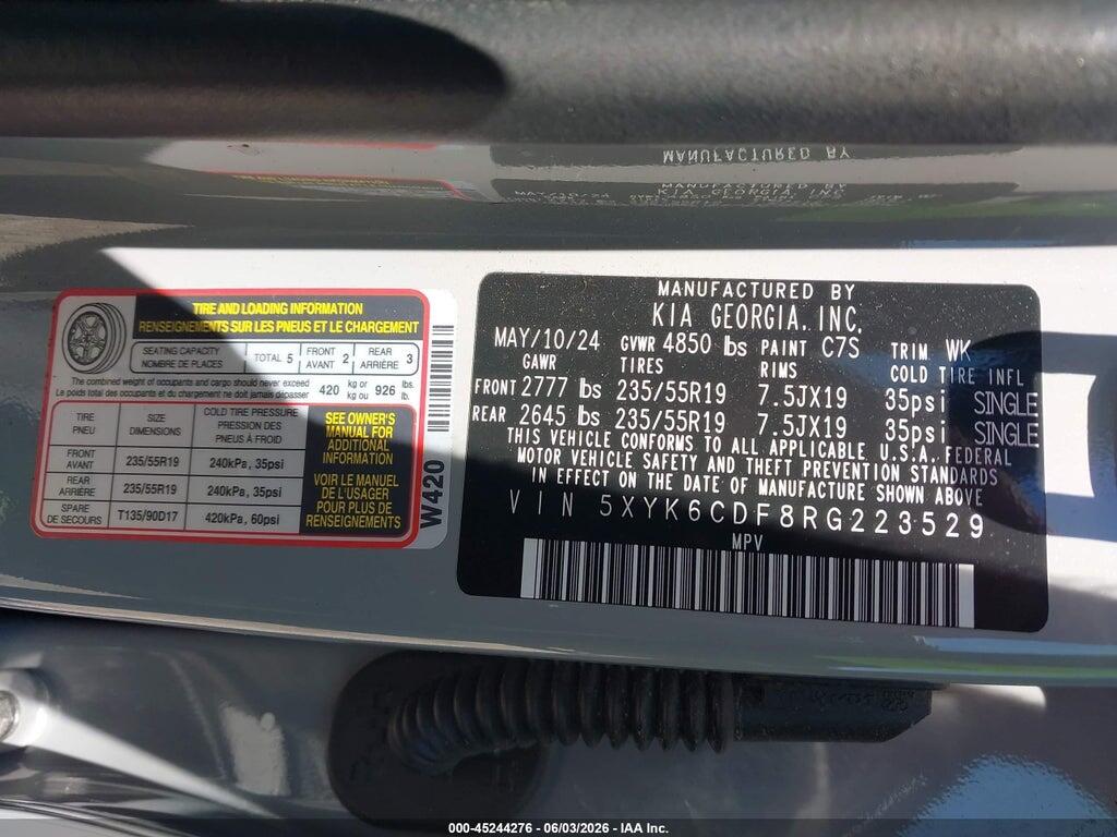 5XYK6CDF8RG223529 2024 KIA SPORTAGE photo no. 9