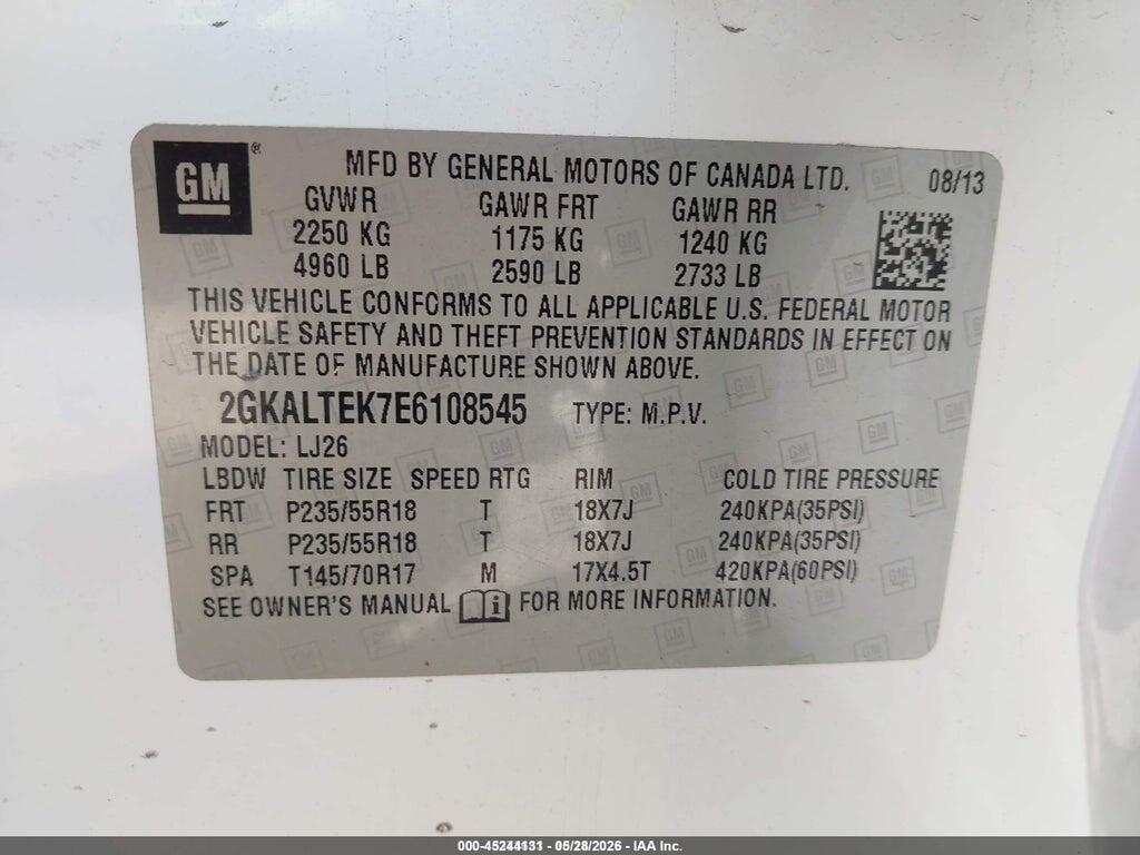 2GKALTEK7E6108545 2014 GMC TERRAIN photo no. 9