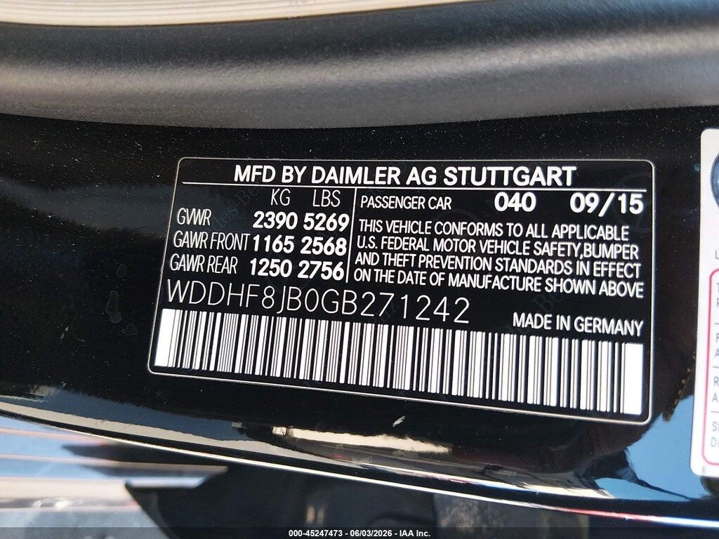 WDDHF8JB0GB271242 2016 MERCEDES-BENZ E 350 photo no. 9