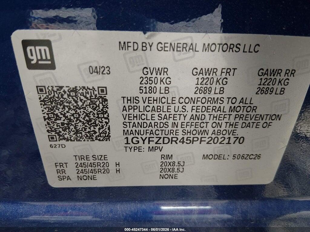 1GYFZDR45PF202170 2023 CADILLAC XT4 photo no. 9