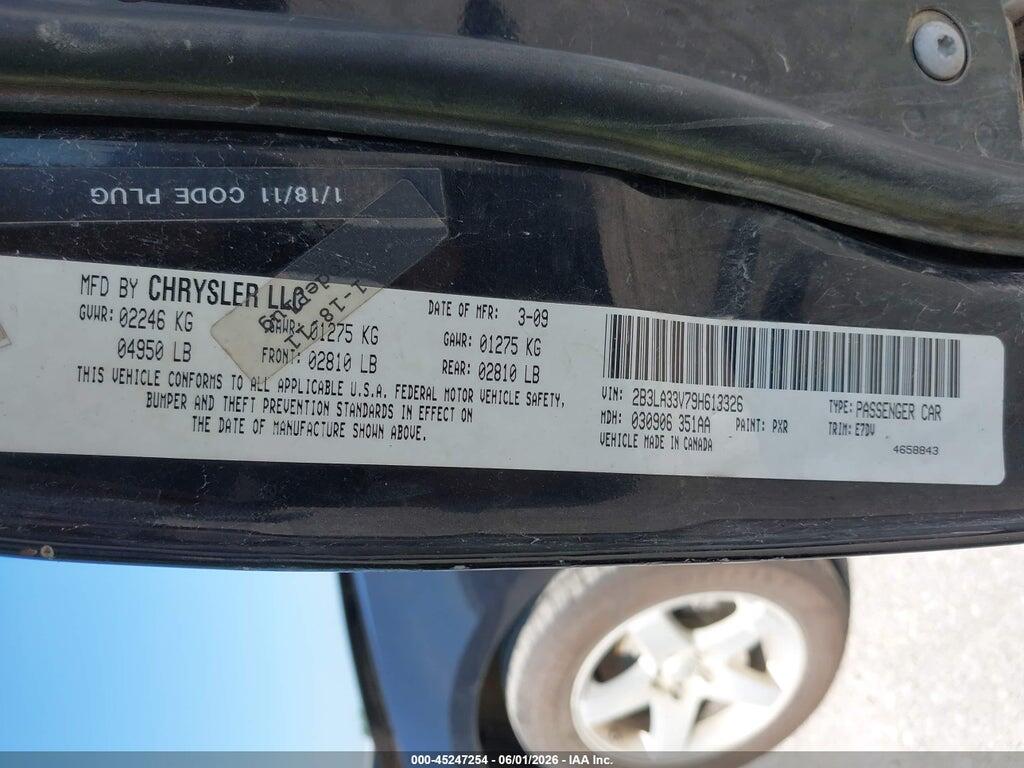 2B3LA33V79H613326 2009 DODGE CHARGER photo no. 9