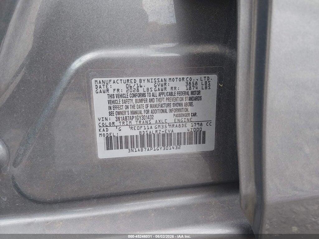3N1AB7AP1GY301432 2016 NISSAN SENTRA photo no. 9