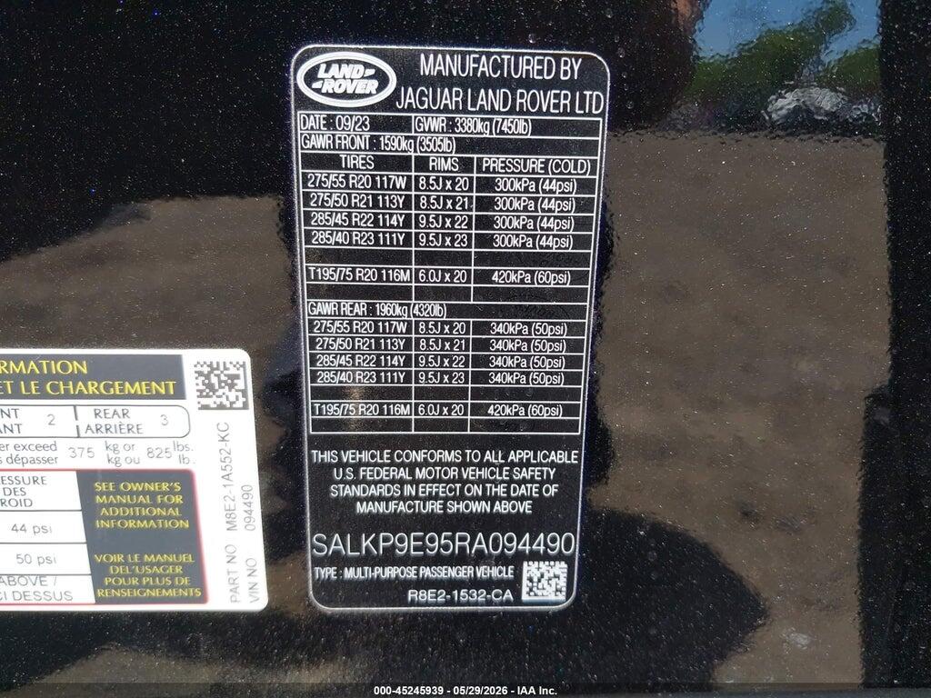 SALKP9E95RA094490 2024 LAND ROVER RANGE ROVER photo no. 9