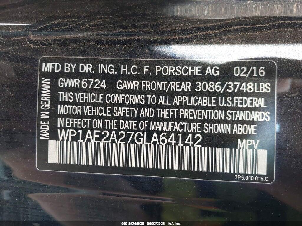 WP1AE2A27GLA64142 2016 PORSCHE CAYENNE E-HYBRID photo no. 9