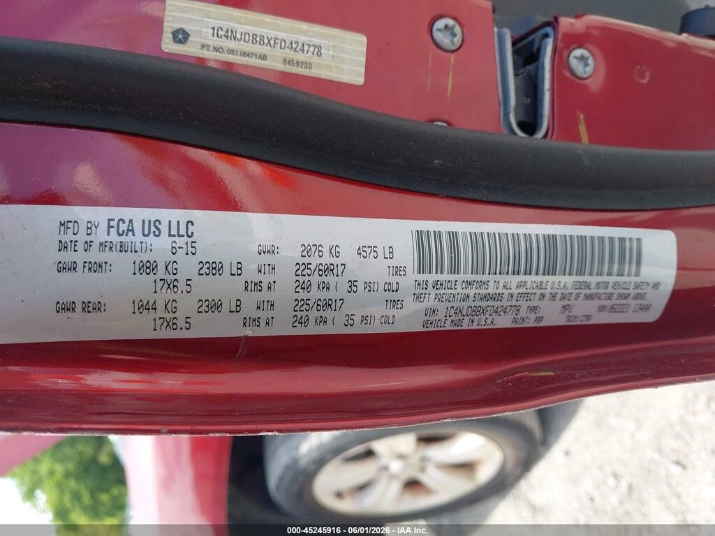 1C4NJDBBXFD424778 2015 JEEP COMPASS photo no. 9