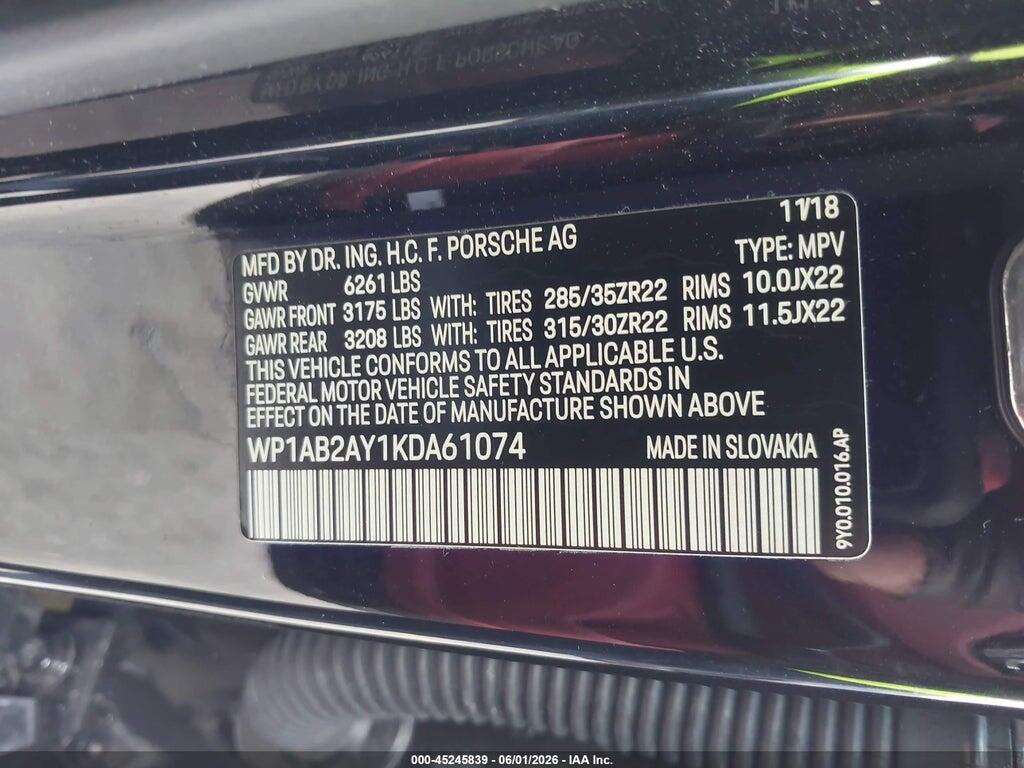 WP1AB2AY1KDA61074 2019 PORSCHE CAYENNE photo no. 9