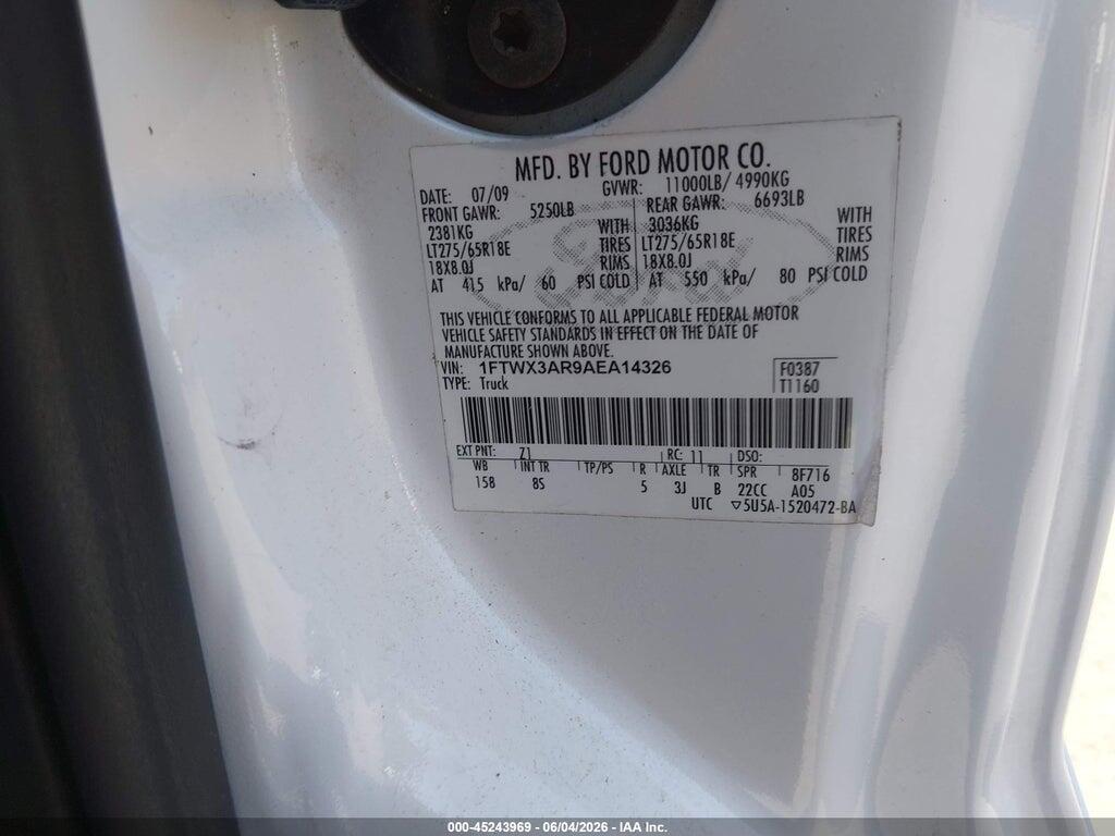 1FTWX3AR9AEA14326 2010 FORD F-350 photo no. 9