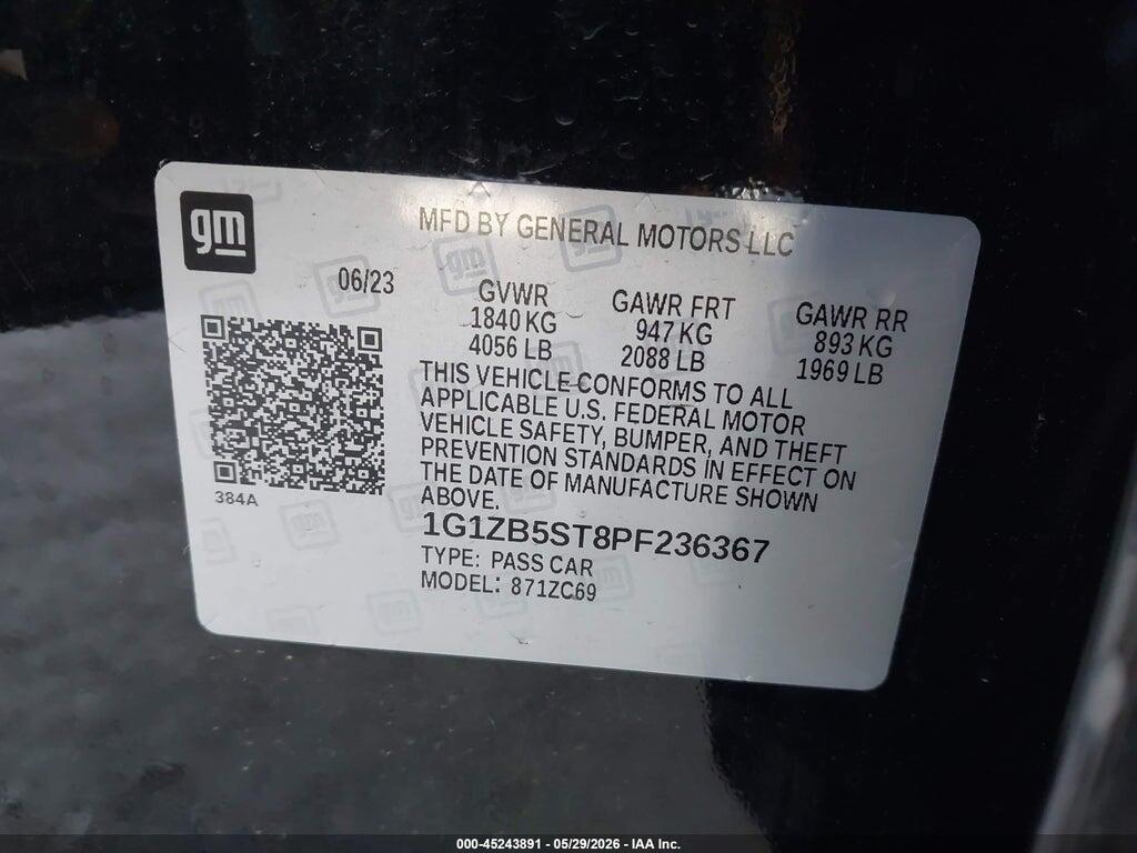1G1ZB5ST8PF236367 2023 CHEVROLET MALIBU photo no. 9