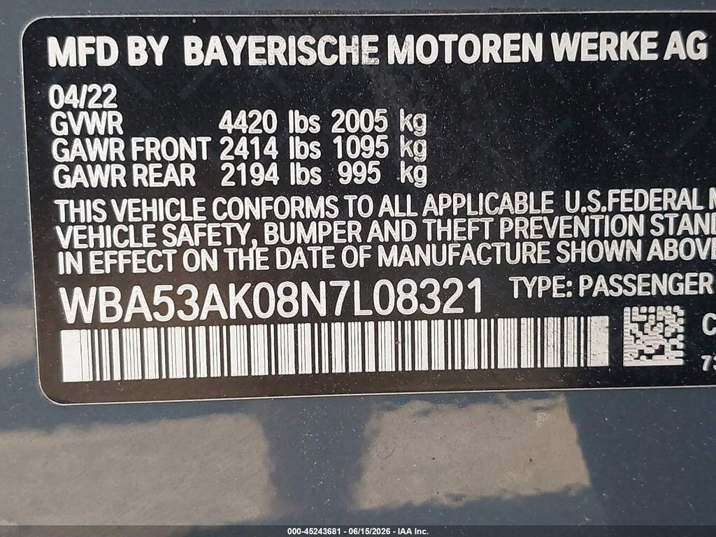 WBA53AK08N7L08321 2022 BMW 228 GRAN COUPE photo no. 9