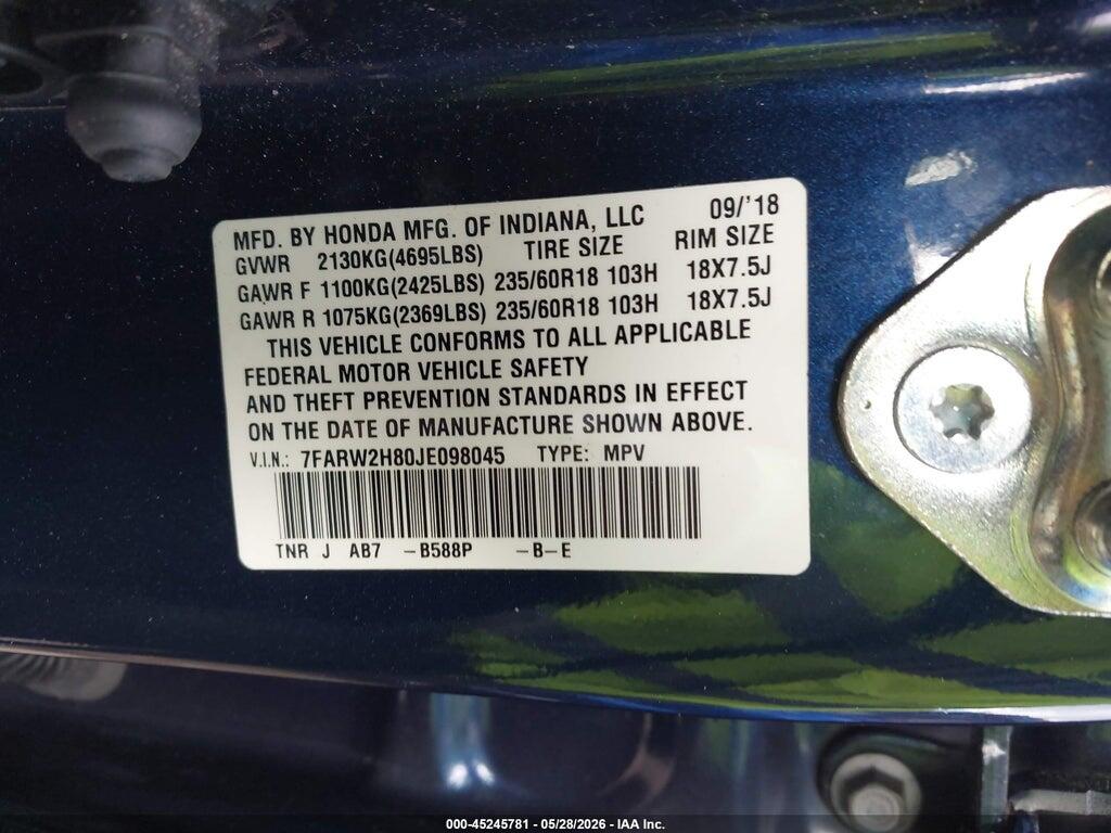 7FARW2H80JE098045 2018 HONDA CR-V photo no. 9