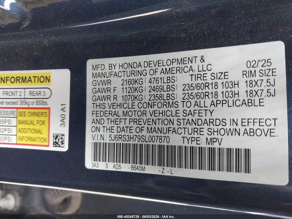 5J6RS3H79SL007870 2025 HONDA CR-V photo no. 9