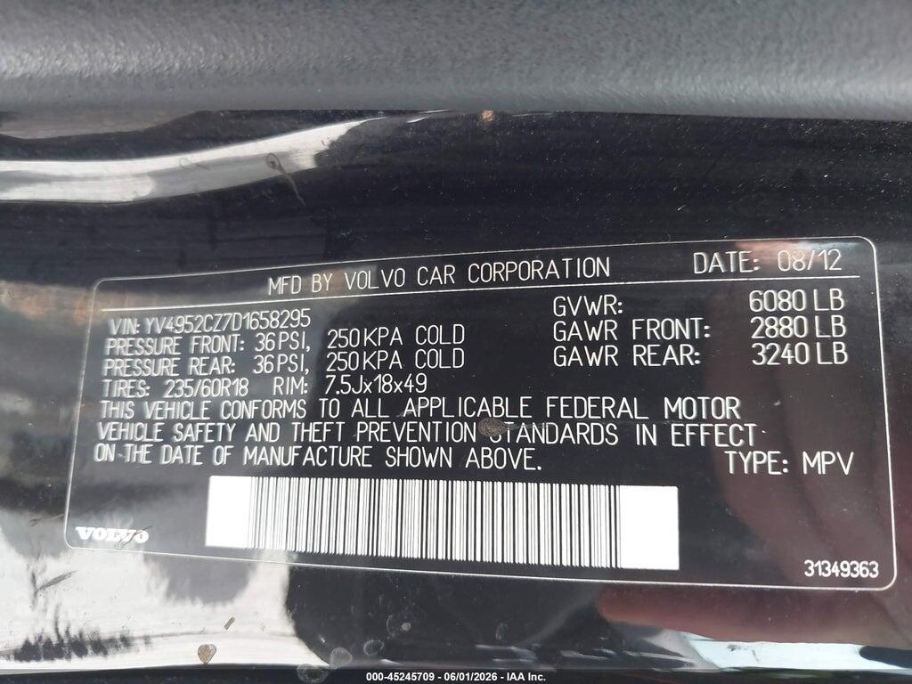 YV4952CZ7D1658295 2013 VOLVO XC90 photo no. 9