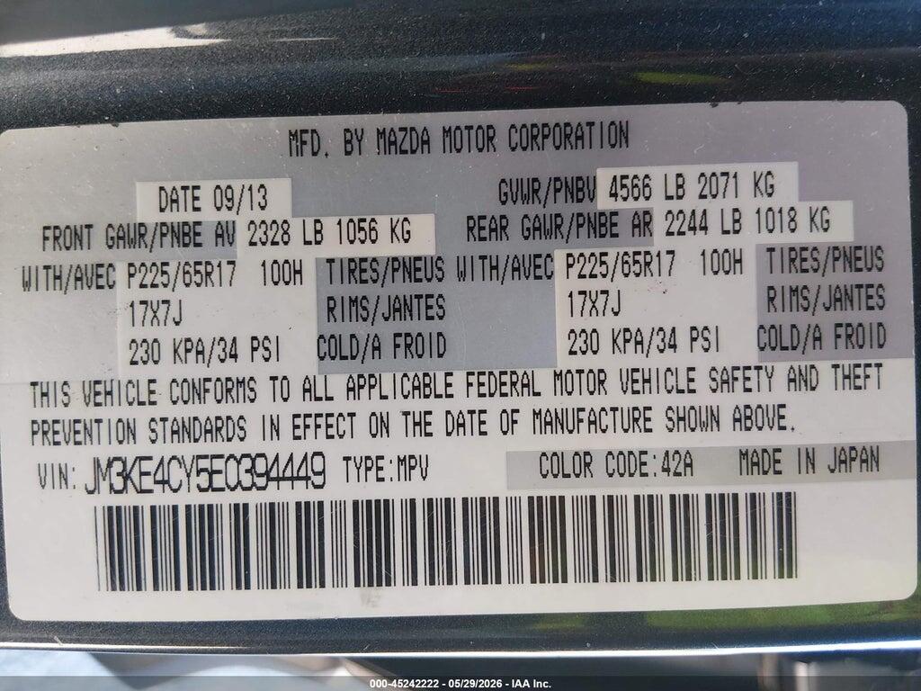 JM3KE4CY5E0394449 2014 MAZDA CX-5 photo no. 9