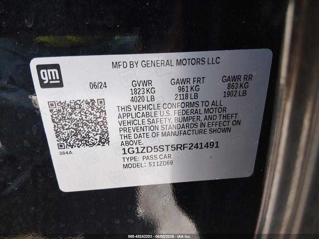 1G1ZD5ST5RF241491 2024 CHEVROLET MALIBU photo no. 9