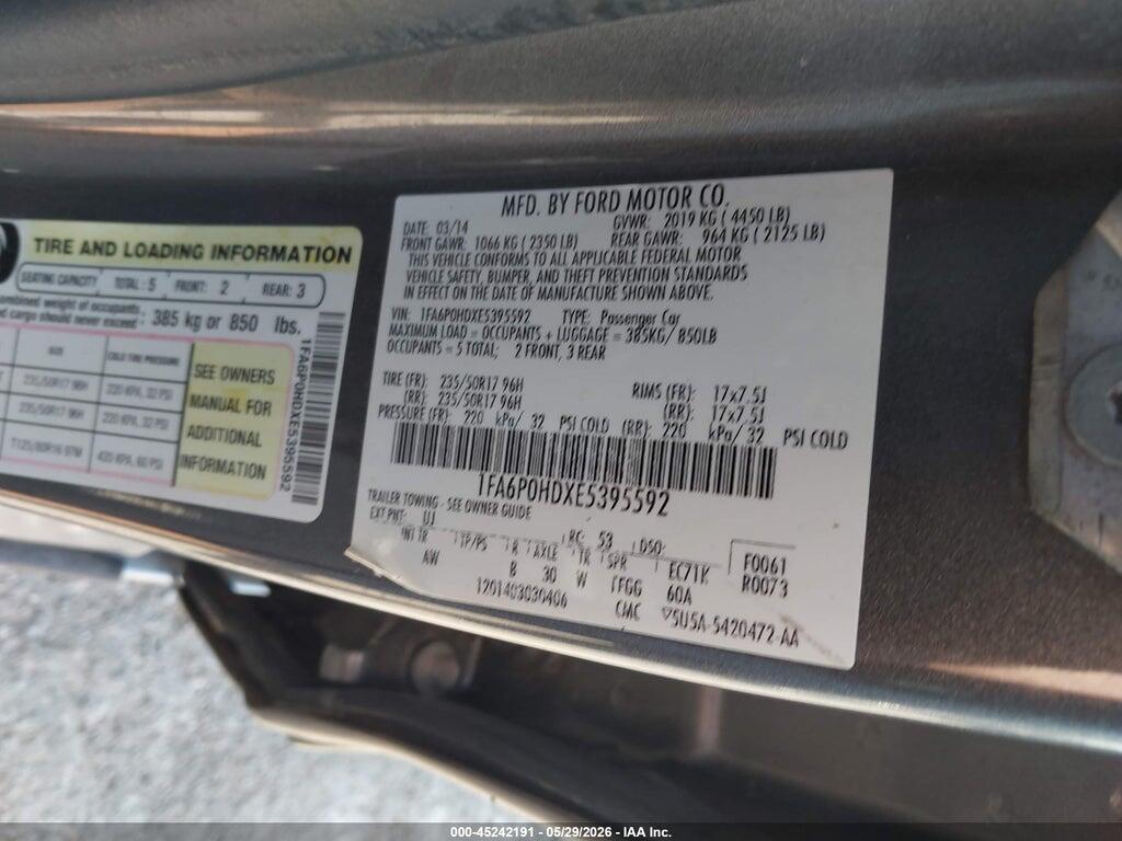 1FA6P0HDXE5395592 2014 FORD FUSION photo no. 9
