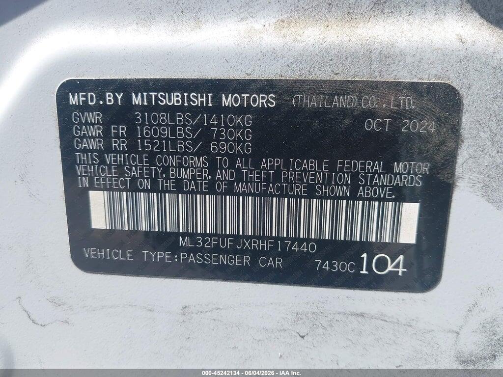 ML32FUFJXRHF17440 2024 MITSUBISHI MIRAGE G4 photo no. 9