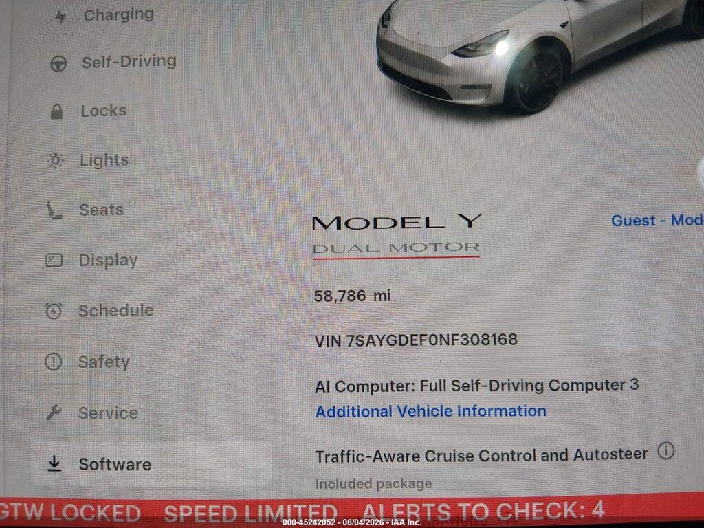 7SAYGDEF0NF308168 2022 TESLA MODEL Y photo no. 7