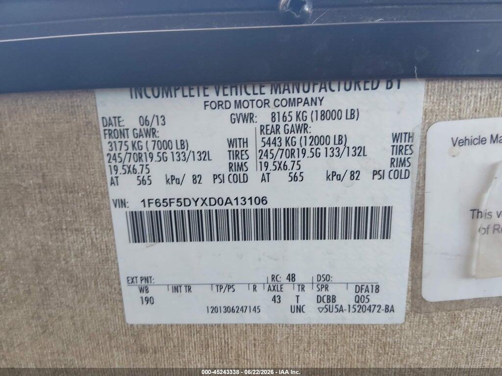 1F65F5DYXD0A13106 2013 FORD F53 photo no. 9