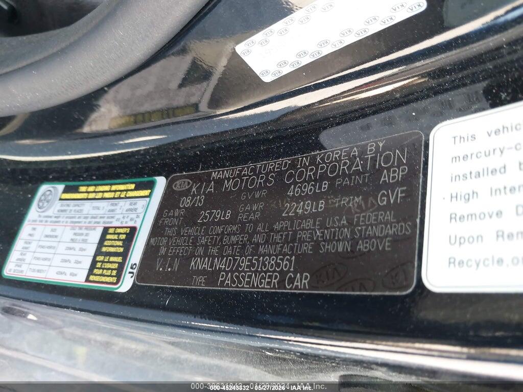 KNALN4D79E5138561 2014 KIA CADENZA photo no. 9
