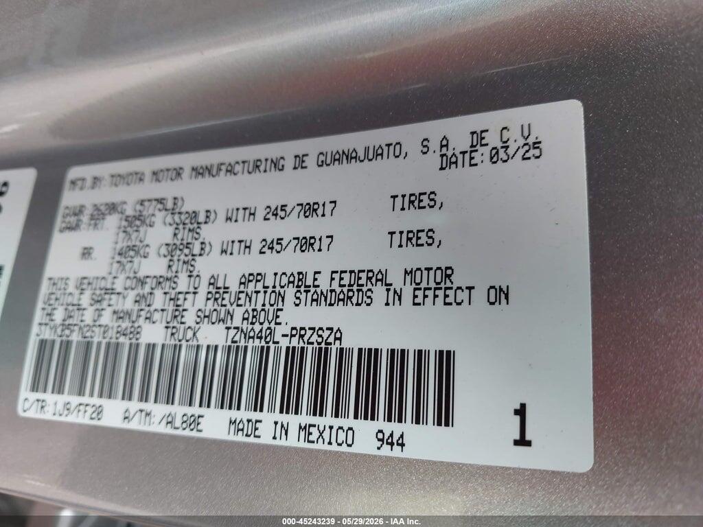 3TYKB5FN2ST018488 2025 TOYOTA TACOMA 2WD photo no. 9