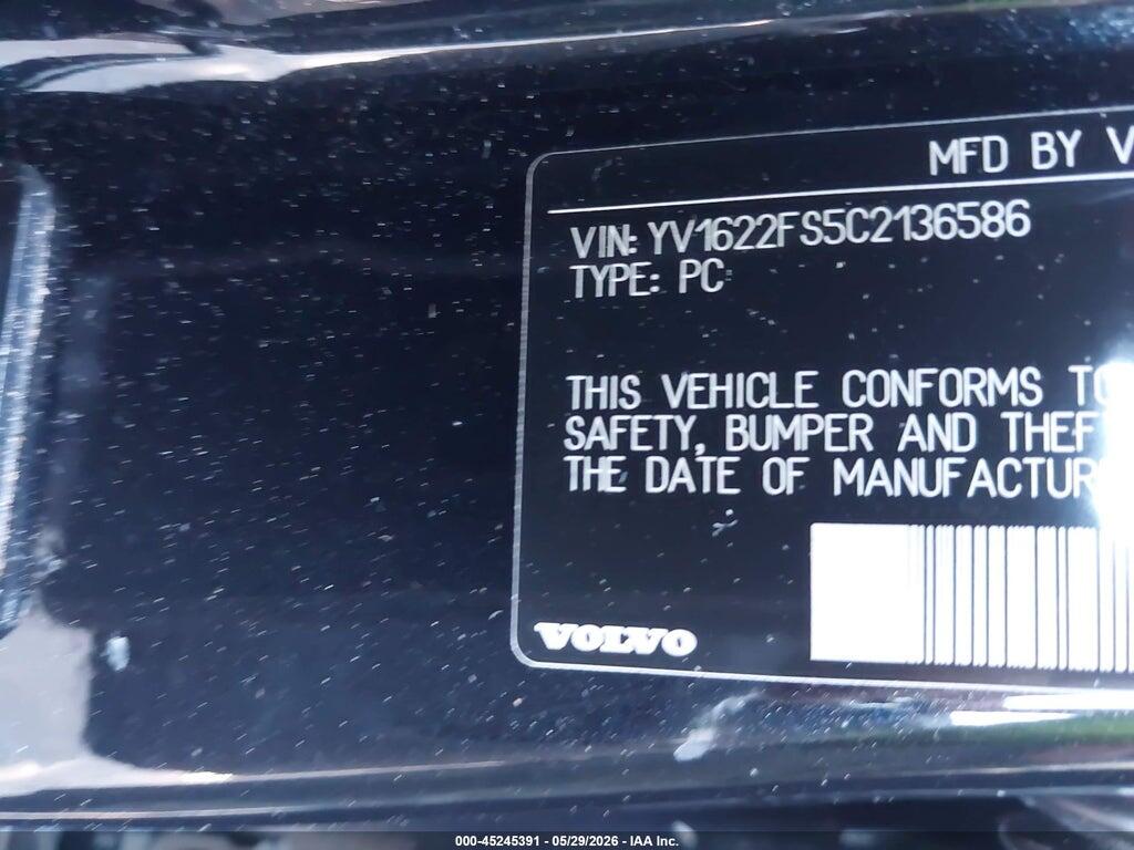 YV1622FS5C2136586 2012 VOLVO S60 photo no. 9
