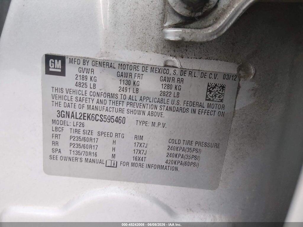 3GNAL2EK6CS595460 2012 CHEVROLET CAPTIVA SPORT photo no. 9