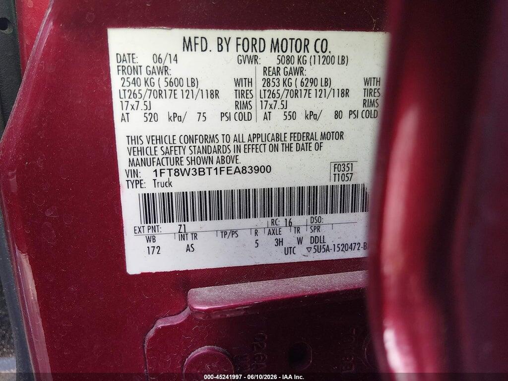 1FT8W3BT1FEA83900 2015 FORD F-350 photo no. 8