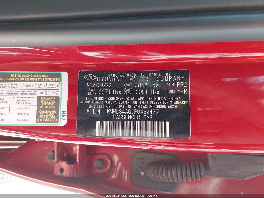 KMHLS4AG1PU462477 2023 HYUNDAI ELANTRA photo no. 9