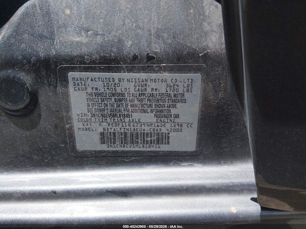 3N1CN8EV5ML818451 2021 NISSAN VERSA photo no. 9