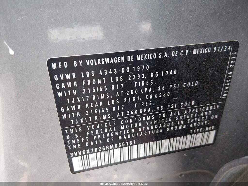 3VV5X7B26RM055167 2024 VOLKSWAGEN TAOS photo no. 9