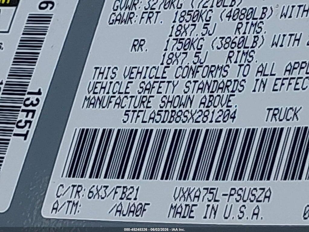 5TFLA5DB8SX281204 2025 TOYOTA TUNDRA photo no. 9