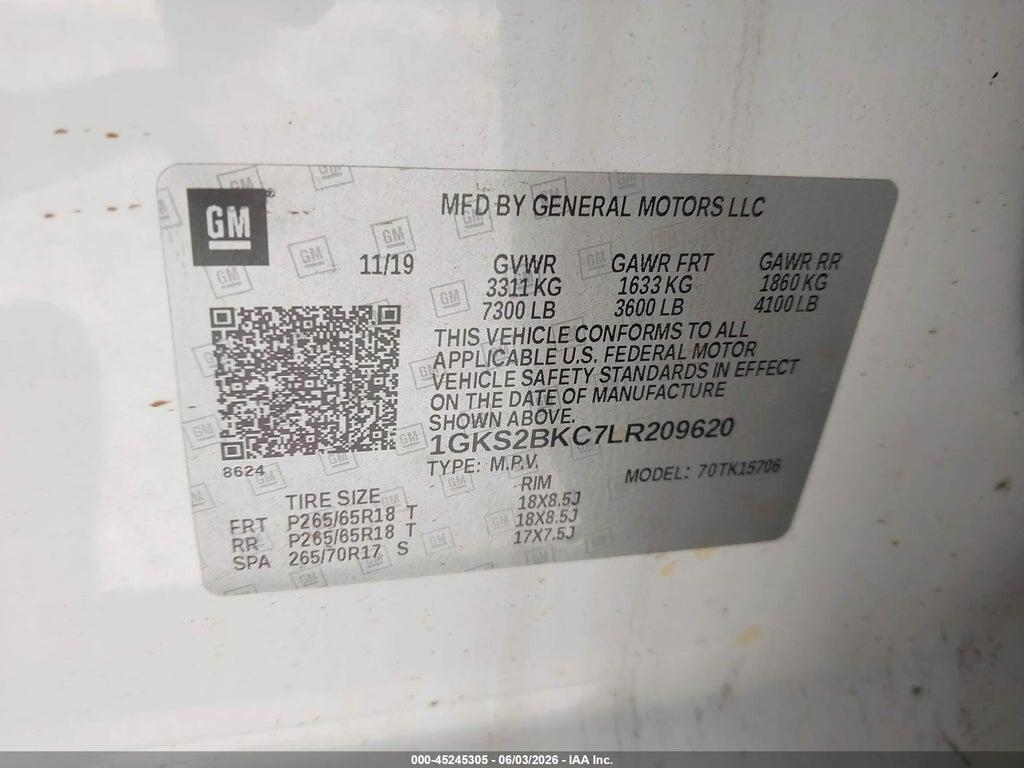 1GKS2BKC7LR209620 2020 GMC YUKON photo no. 9