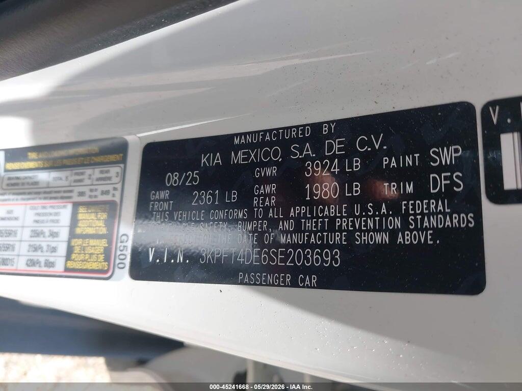 3KPFT4DE6SE203693 2025 KIA K4 photo no. 9