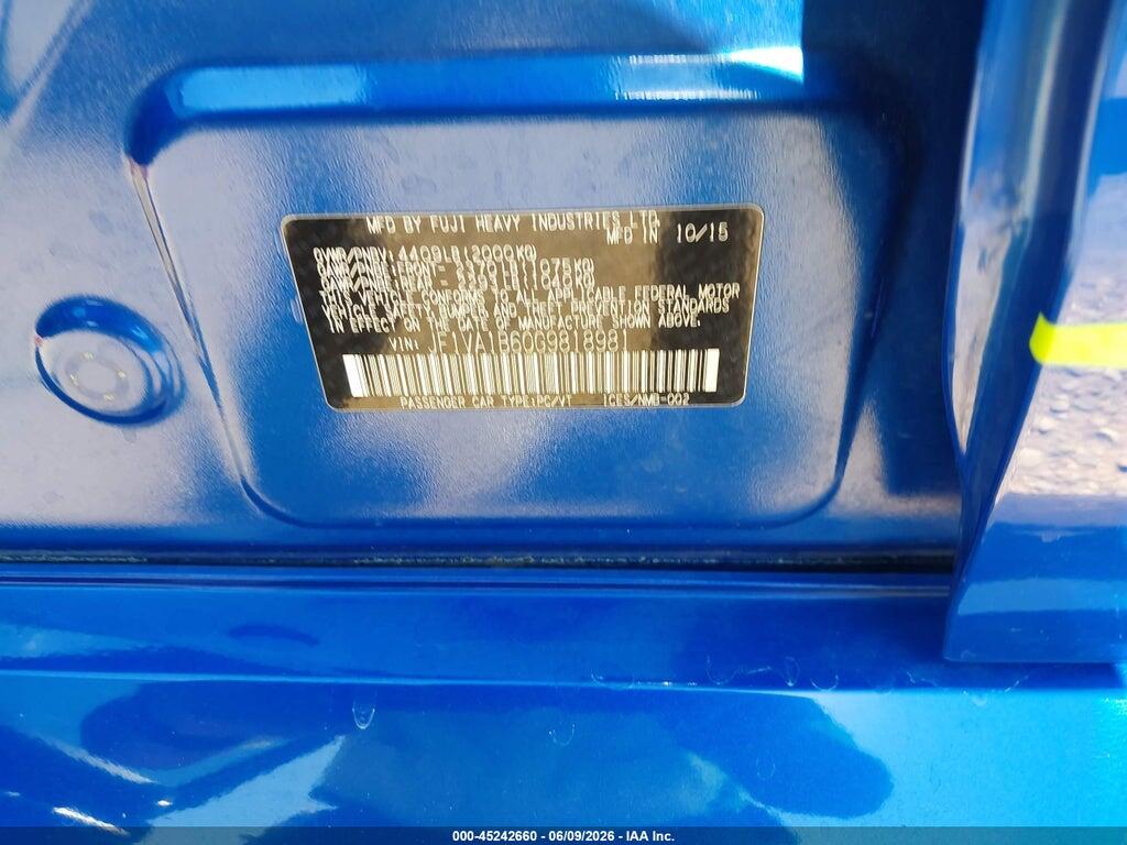 JF1VA1B60G9818981 2016 SUBARU WRX photo no. 9
