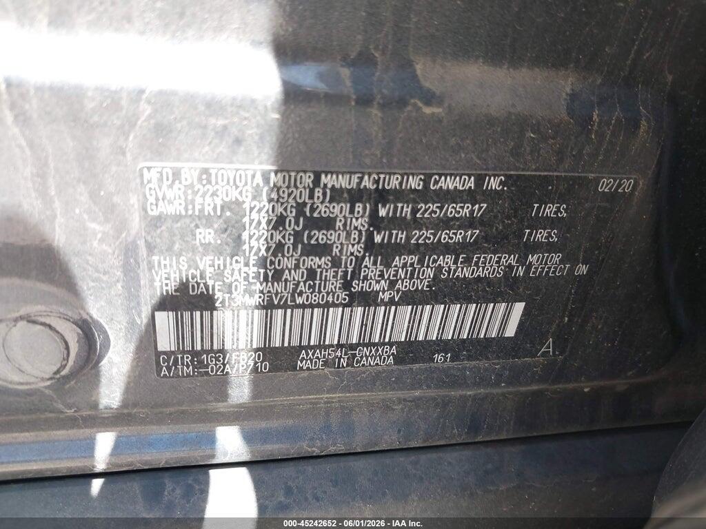 2T3MWRFV7LW080405 2020 TOYOTA RAV4 HYBRID photo no. 9