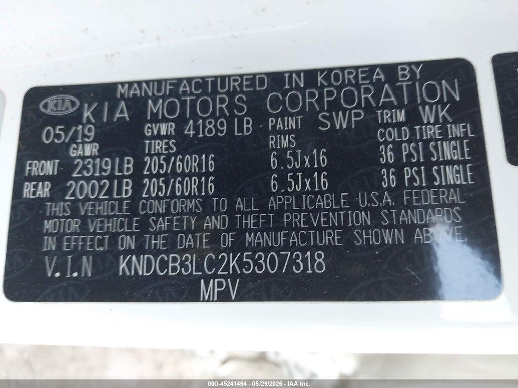 KNDCB3LC2K5307318 2019 KIA NIRO photo no. 9