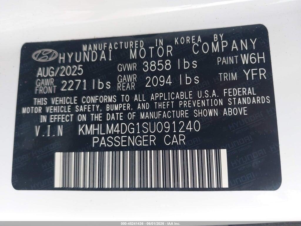 KMHLM4DG1SU091240 2025 HYUNDAI ELANTRA photo no. 9