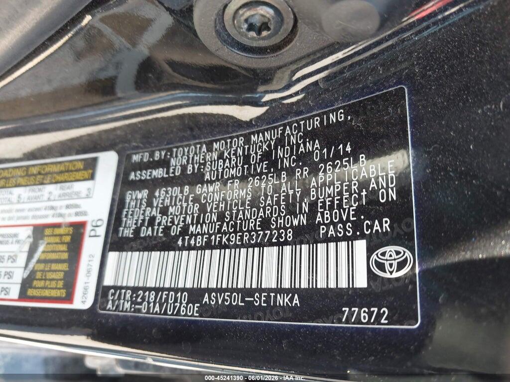 4T4BF1FK9ER377238 2014 TOYOTA CAMRY photo no. 9