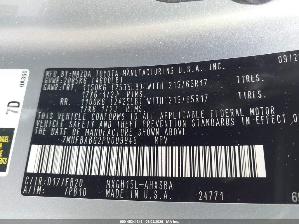 7MUFBABG2PV009946 2023 TOYOTA COROLLA CROSS HYBRID photo no. 9