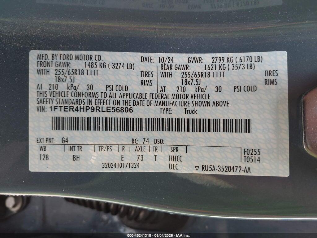 1FTER4HP9RLE56806 2024 FORD RANGER photo no. 9