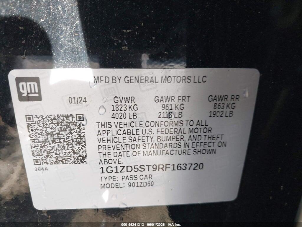 1G1ZD5ST9RF163720 2024 CHEVROLET MALIBU photo no. 9