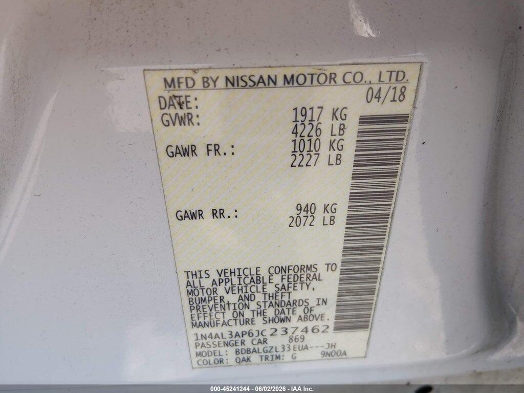 1N4AL3AP6JC237462 2018 NISSAN ALTIMA photo no. 9