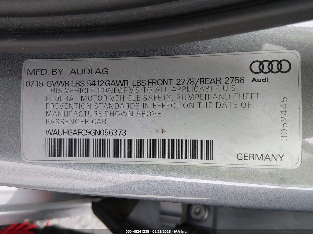 WAUHGAFC9GN056373 2016 AUDI A6 photo no. 9