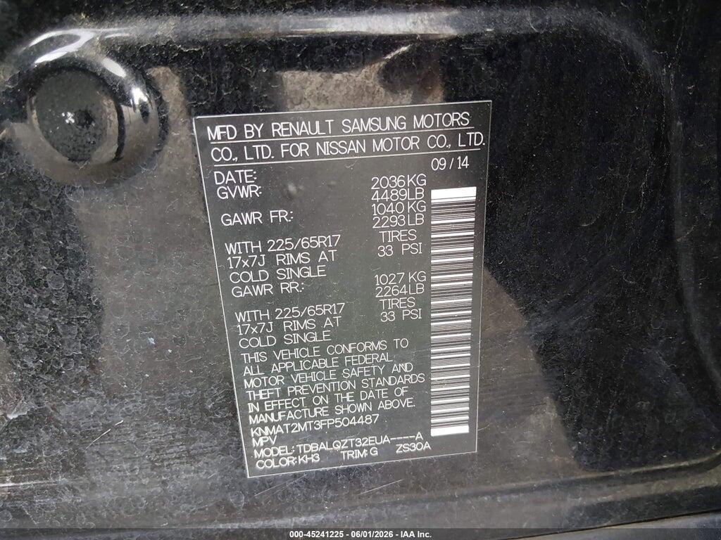 KNMAT2MT3FP504487 2015 NISSAN ROGUE photo no. 9