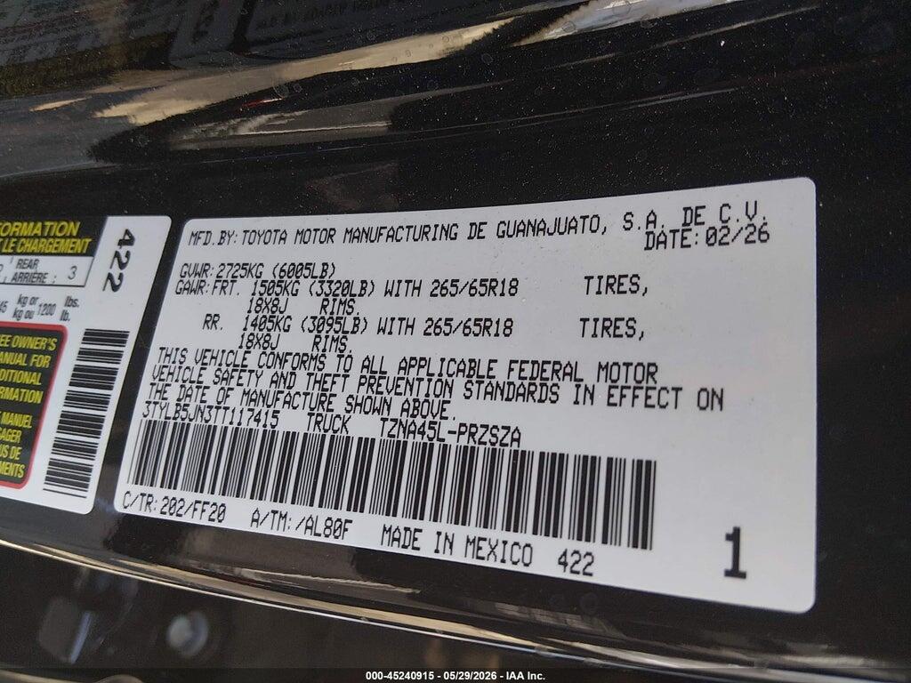 3TYLB5JN3TT117415 2026 TOYOTA TACOMA photo no. 9