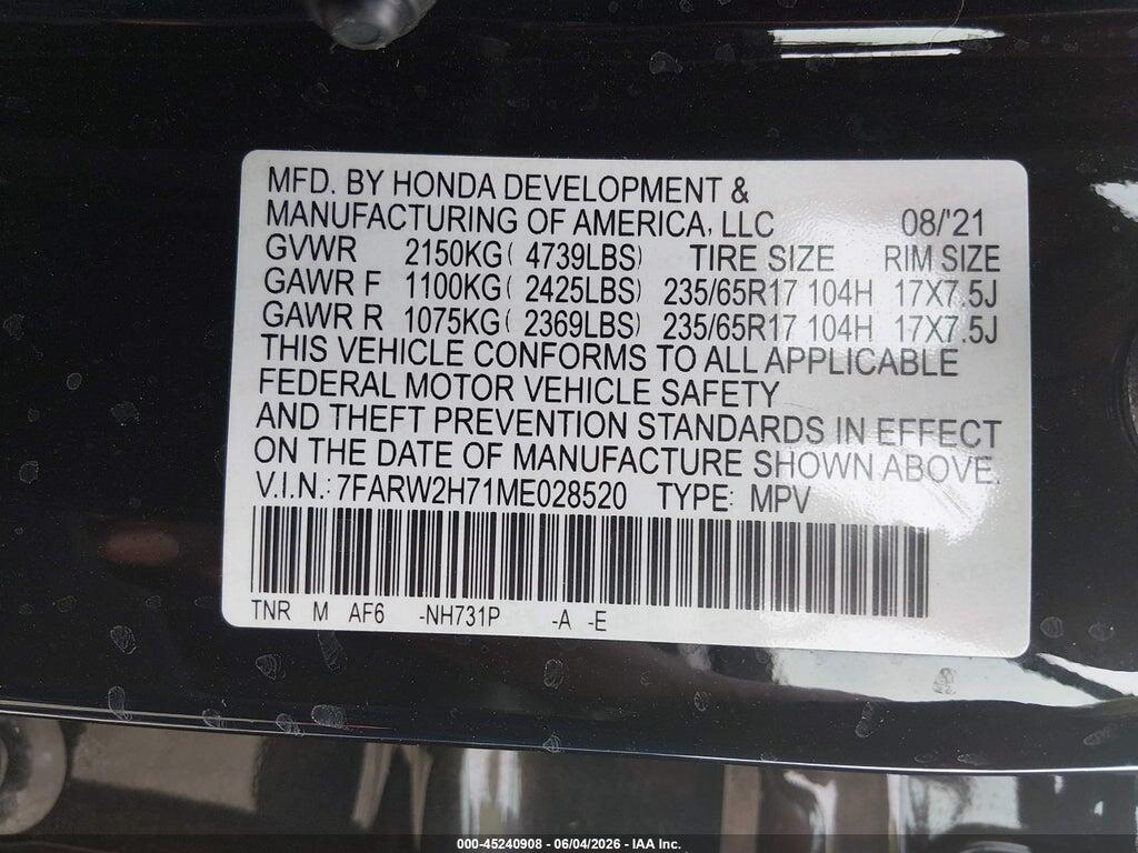 7FARW2H71ME028520 2021 HONDA CR-V photo no. 9