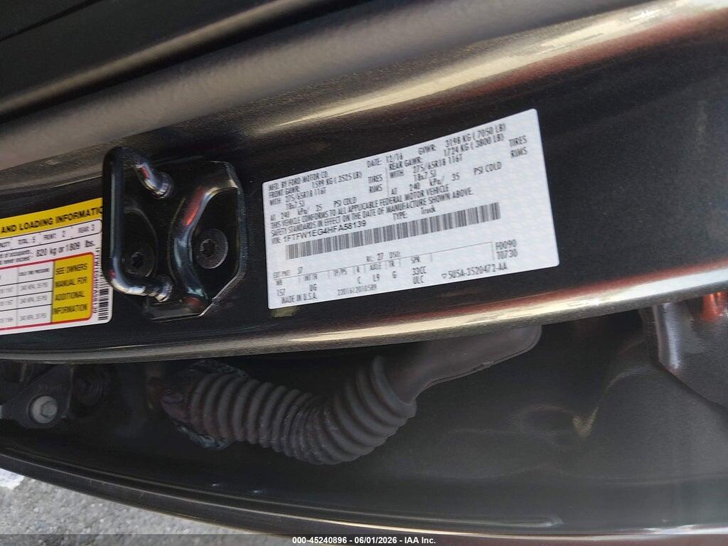 1FTFW1EG4HFA58139 2017 FORD F-150 photo no. 9