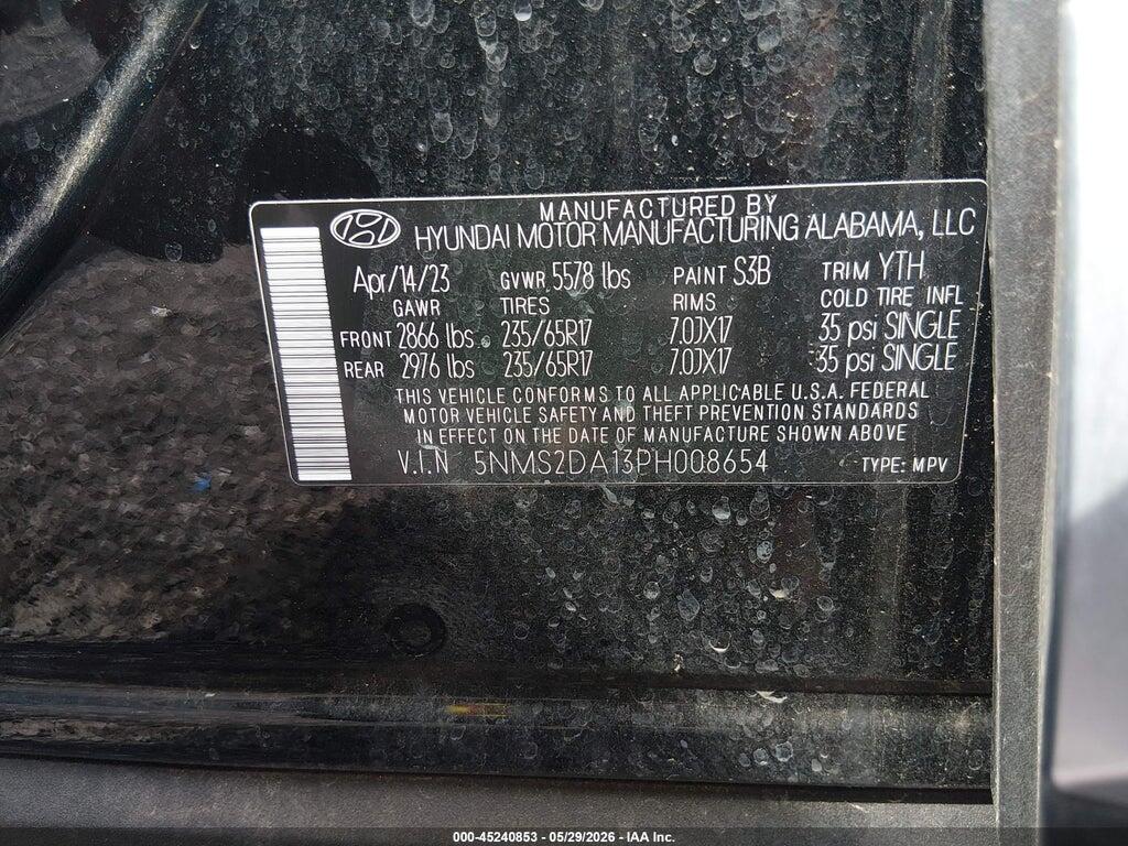 5NMS2DA13PH008654 2023 HYUNDAI SANTA FE HYBRID photo no. 9