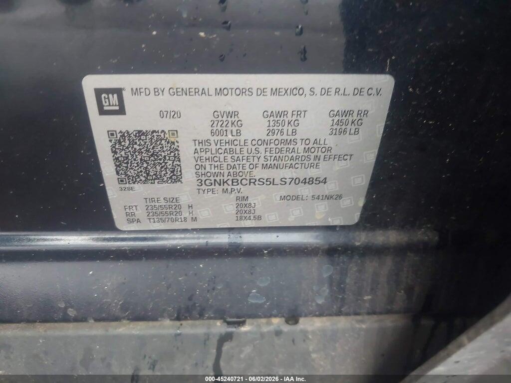 3GNKBCRS5LS704854 2020 CHEVROLET BLAZER photo no. 9