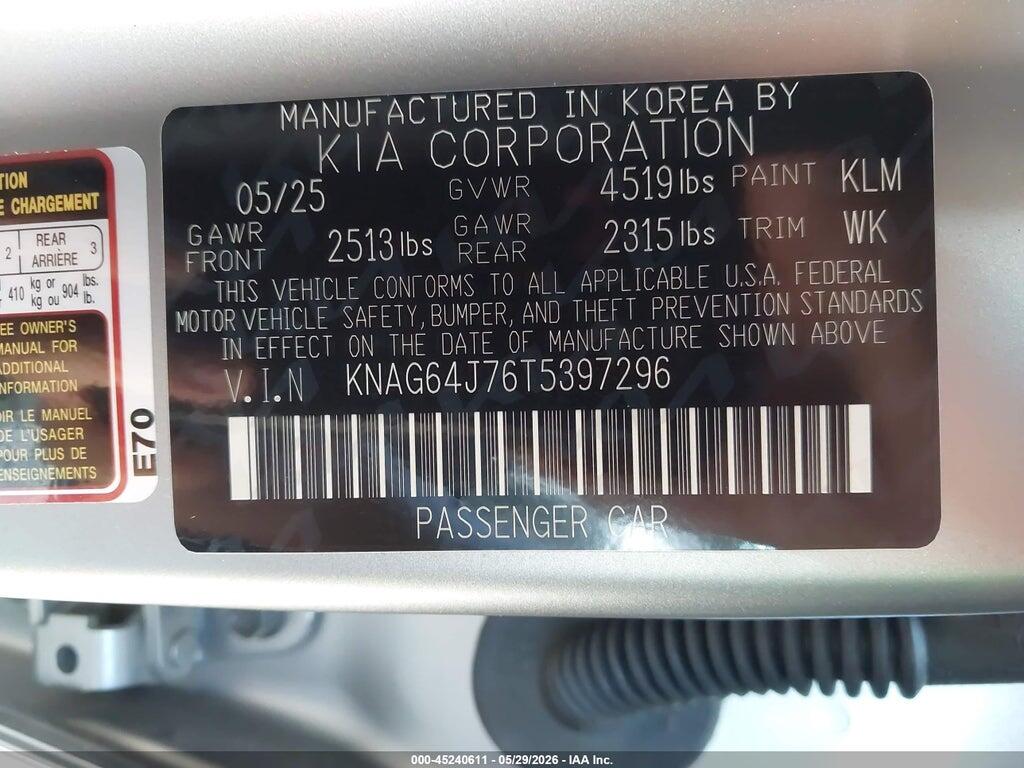 KNAG64J76T5397296 2026 KIA K5 photo no. 9